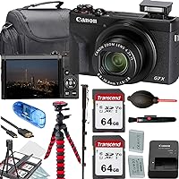 Canon PowerShot G7 X Mark III Digital Camera (Black)+2x64GB Memory Card+Camera Shoulder Bag+Flex SpiderTripod+Deluxe Accessory Bundle (Renewed)