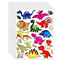 Stickers Glitter Pack 10 Sheets Art 3D Cute Animal Dinosaur Cartoon Stickers Craft for Kids Birthday Party Game Activities Decorations DIY Bag Scrap Book Album Card Diary
