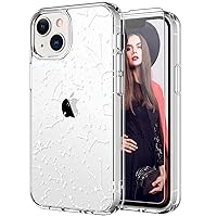 ICEDIO for iPhone 14 Case with Screen Protector - Clear with Fashionable Trendy Patterns-Designed for Girls and Women - Slim Fit Cover - Protective Phone Case 6.1” - Beautiful Constellation