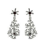 925 Sterling Silver Red Garnet Gemstone Designer Earrings Birthday Jewelry Gift for Her