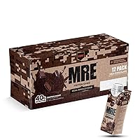 MRE Ready to Drink Protein Shakes, Milk Chocolate - Lactose + Whey Free RTD 40grams Protein Made with Real Whole Food Protein Blends - Keto-Friendly and Easy to Digest Nutritional Shake (12 Pack)