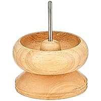 Beadalon Spin N Bead Spinner for Fast Stringing - Ideal for Beaders, Jewelry Makers & Designers - Wood Bowl with Big Eye Needle - Saves Time & Loads Seed Beads Efficiently