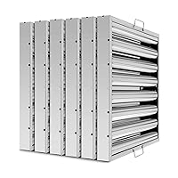 Hood Filters 430 Stainless Steel 19.5W x 19.5H Inch, 7 Grooves Commercial Hood Filters, Commercial Kitchen Range Hood Filter for Grease Rated Commercial Kitchen Exhaust Hoods, 6 Pack