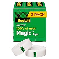 Scotch Magic Tape, Invisible, Home Office Supplies and Back to School Supplies for College and Classrooms, 3 Rolls