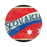 50 Pieces Slovakia Flag Laptop Stickers Memorial National Day Sticker Decal Patriotic Flag Waterproof Round Labels Stickers for Car Laptop Phone Water Bottles Computer 4inch