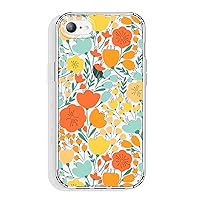 for iPhone SE Case (2022/2020/3rd/2nd), iPhone 8/7 Case 4.7 Inch Clear with Floral Design, Cute Protective TPU Bumper + Shockproof Non Yellowing Cover for Women and Girls (Flowers/Tulip)