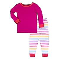Baby Girls Long Sleeve Tight Fit Sleepwear, Bright Stripe, 24M