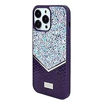 LQYYLA-- Slim Case for iPhone 15 Pro Max/15 Pro/15 Plus/15, Fashionable Shining Back Cover Crocodile Texture Anti -Scratch Fiber Lining Case (15,Purple)