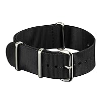 Infantry 20mm 22mm Slip-thru Watch Strap, Nylon Watch Bands, Replacement Military Watchbands with 4 Rings Stainless Steel Heavy Buckle