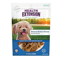 Health Extension Dog Chew Bone Treats, Puppy Training Treat, Small Sticks for Dental Teeth Cleaning & Breath Freshener, Peanut Butter Flavor (Pack of 14)