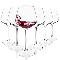 Wine Glasses 15.5oz, Set of 6 Wine Glass for Red White Wine, Long Stem Glassware, Clear, Dishwasher Safe