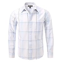 Men's Slim-Fit Plaid Oxford Long Sleeve Shirt
