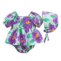 Girl Clothes Girls Floral Backless Ruffled Romper Dress Bodysuit Birthday Party Playsuits Cute Shirts Toddler Girls