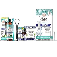 GuruNanda Oral Care Routine - Mickey D Oil Pulling with Teeth whitening Strips, Concentrated Mouthwash and Advanced Water flosser