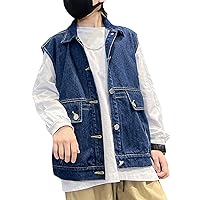 Boys Sleeveless Jacket Denim Vest Kids Outwear Jeans Gilet Girls