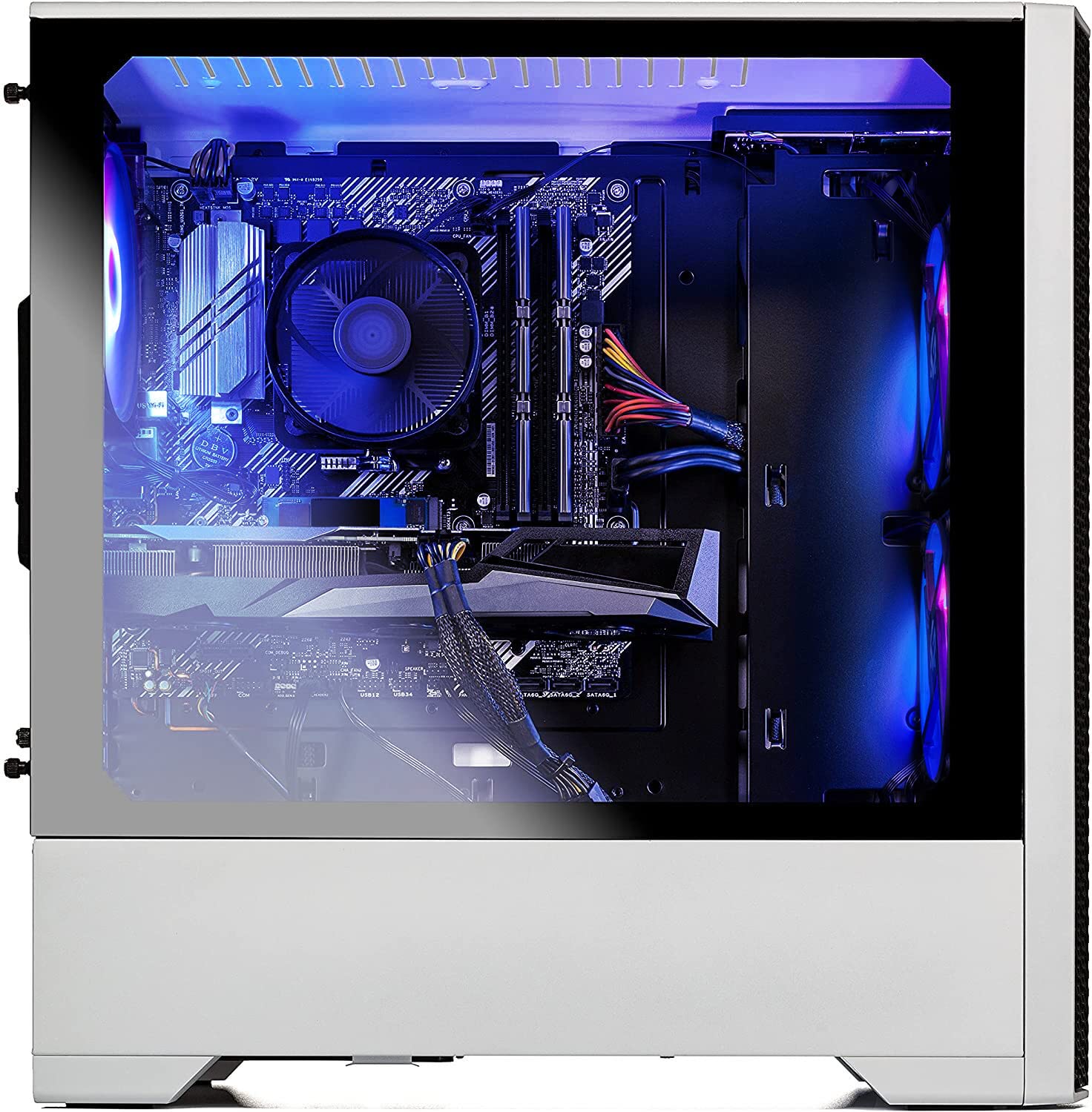 Skytech Blaze Gaming PC Desktop – AMD Ryzen 5 5600G 3.9 GHz, NVIDIA RTX 3060, 500GB NVME SSD, 16GB DDR4 RAM 3200, 600W Gold PSU, 11AC Wi-Fi, Windows 11 Home 64-bit