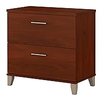 Bush Furniture Somerset 2 Drawer Lateral File Cabinet | Letter, Legal, and A4-Size Document Storage for Home Office, 30W x 17D x 29H, Hansen Cherry