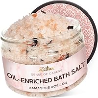 Premium Bath Salt with Rose & Peach Essential Oils | Detox Bath Soak & Dead Sea Salts | Bath Salts with Rose Petals for Bath | Bath Salts for Women Relaxing & All-Natural Aromatherapy Detox Bath Salts