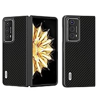 Case Compatible with Huawei Honor Magic V2 Leather Case, Carbon Fiber Texture Hard Back Cover Protective Phone Case Slim Fold Case Anti-Drop Cover Compatible Compatible with Huawei Honor Magic V2 Slim