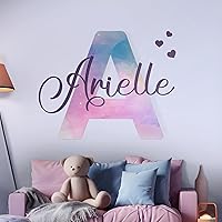 Custom Stickers Name Wall Decor I Personalized Name Sign for Room Decor | Multiple Font Custom Name & Initial I Decal for Baby Girl Nursery Decor I Nursery Wall Decal for Baby Room Decor