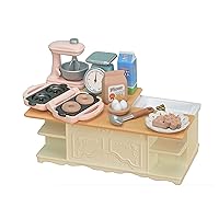Calico Critters Kitchen Island - Toy Dollhouse Furniture and Accesories Set - Enhance Your Dollhouse with a Functional and Interactive Cooking Center