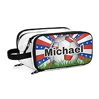 Chile Soccer Ball Personalized Toiletry Bag Large Capacity Shower Bag Wide Opening Shaving Bag for Men Hotel Women Adults