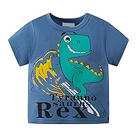Small Shirt Summer Toddler Boys Short Sleeve Dinosaur Letter Prints T Shirt Tops Kids Shirts