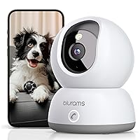 Indoor Security Camera 2K, Home Security Camera for Dog/Baby Monitor/Elder, Security Camera with One-Touch Call, Color Night Vision, Motion Tracking, Cloud & SD Card Storage (2.4GHz Wi-Fi)