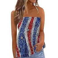 Sexy Tops for Women Tube Tops Sexy Off The Shoulder Off Back Elastic Print Wrap Chest Slim T-Shirt Top