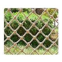 Balcony Anti-Fall net Trellis Netting for Climbing Plants，Hemp Rope Net Bar Decor and Accessories for Walls/Patio，Natural Jute Material，8mm/20cm，Multiple Sizes (Size : 1x2m/3.28x6.56ft) (Color : Yell