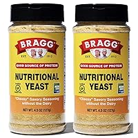 Bragg Premium Nutritional Yeast Seasoning - Vegan, Gluten Free – Good Source of Protein & Vitamins – Nutritious Savory Parmesan Cheese Substitute (Original, 4.5 Ounce (Pack of 2))
