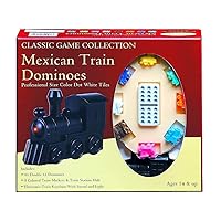 Classic Game Collection Mexican Train Dominoes with Train Markers and hub