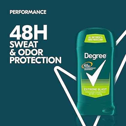 Degree Men Original Antiperspirant Deodorant for Men, Pack of 6, 48-Hour Sweat and Odor Protection, Extreme Blast 2.7 oz