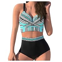 Ladies Swimsuits Tankini with Shorts Tankini Swimsuit Tops for Women Tummy Control