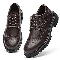 Oxford Shoes for Women Comfort Lace Up Leather Work Office Business Non Slip Dress Shoes for Girls Ladies Women