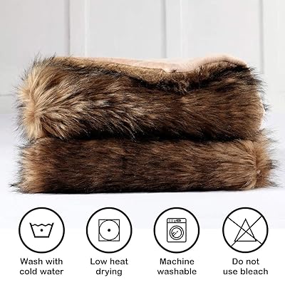 HORIMOTE HOME Luxury Plush Faux Fur Throw Blanket, Long Pile Brown with  Black Tipped Blanket, Super Warm, Fuzzy, Elegant, Fluffy Decoration Blanket