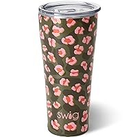 Swig Life XL 32oz Tumbler, Insulated Coffee Tumbler with Lid, Cup Holder Friendly, Dishwasher Safe, Stainless Steel, Extra Large Travel Mugs Insulated for Hot and Cold Drinks (On the Prowl)