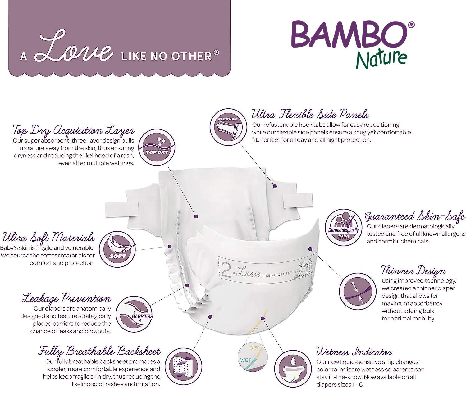Bambo Nature Premium Baby Diapers (SIZES 0 TO 6 AVAILABLE), Size 4, 162 Count