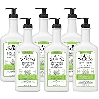 J.R. Watkins Daily Moisturizing Lotion â€“ Body Cream in Pump Dispenser â€“ Hydrating Skin Cream Made with Shea Butter, Cocoa Butter, Coconut Oil & Vitamin E, Aloe & Green Tea, 18 fl oz, 6 Pack