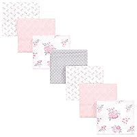 Hudson Baby Unisex Baby Cotton Flannel Receiving Blankets Bundle, Pink Floral, One Size