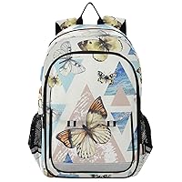 ALAZA Abstract Natural Geometric Watercolor Triangles Butterfly Marble Grunge Casual Backpack Bag Travel Knapsack Bags