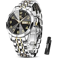 OLEVS Watch Men's Luxury Watches for Men (Silver/Gold/Blue/Black) (Diamond/Roman Numeral/Arabic Numerals) Dial Watches Stainless Steel Watch Date Waterproof Dress Casual Reloj