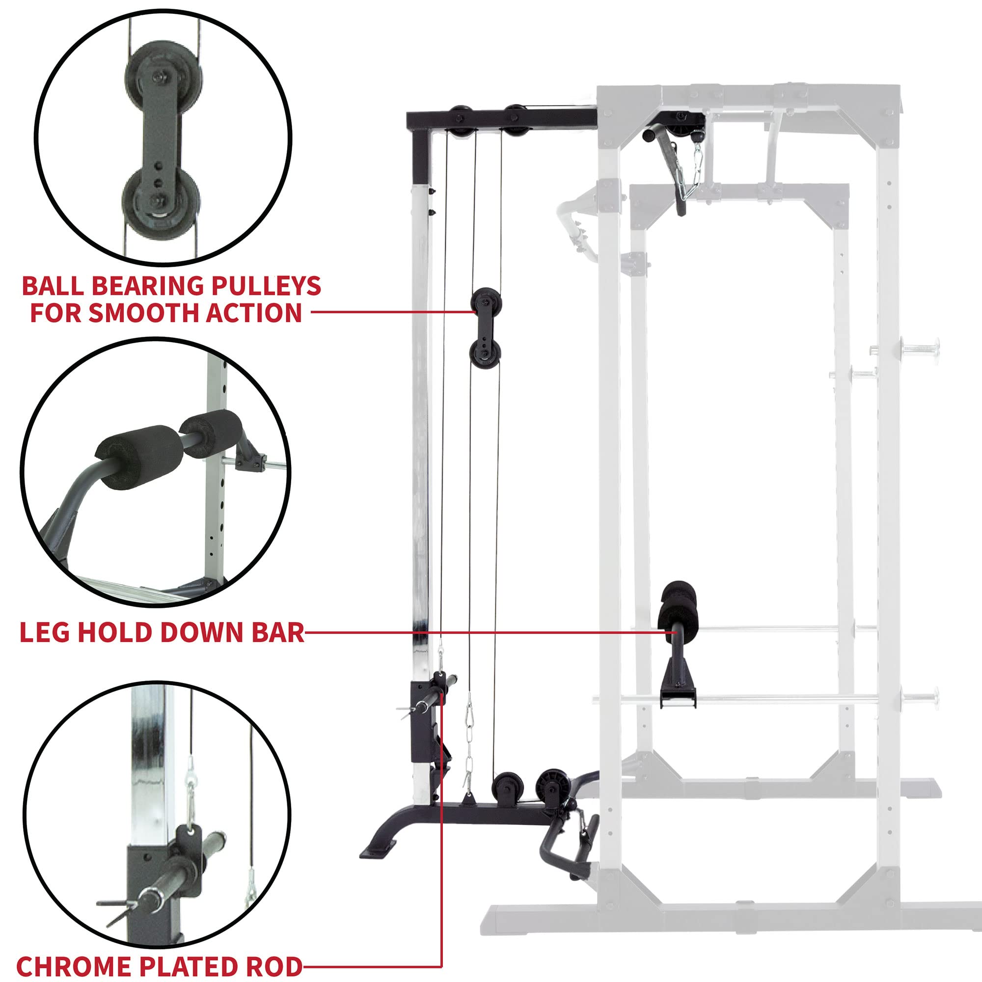 Fitness Reality Squat Rack Power Cage with | Optional LAT Pulldown & Leg Holdown Attachment | Squat and Bench Rack Combos| Super Max 810 XLT |