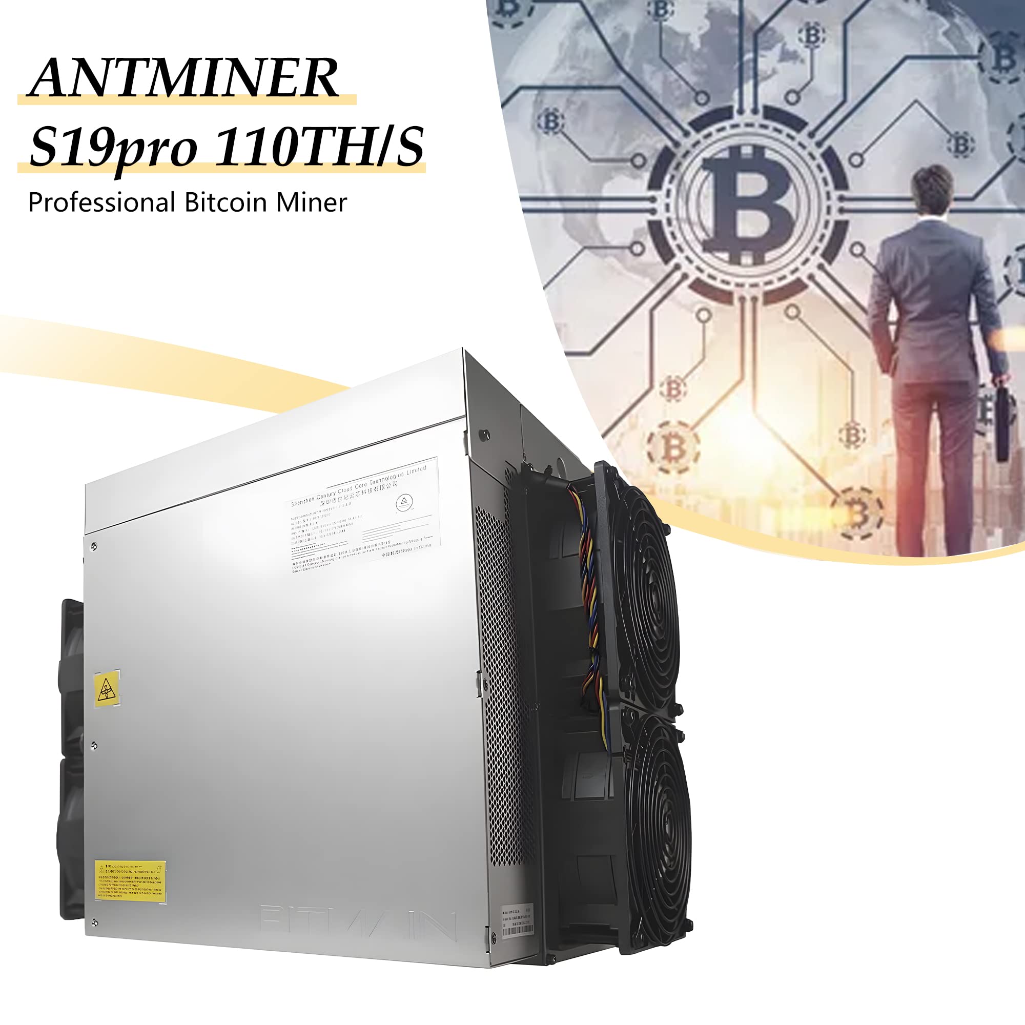 Antminer S19 PRO 110TH/S Bitcoin Miner 3250W BTC Miner ASIC Miner Include Power Supply - New