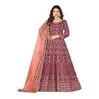 Woman Wedding Anarkali Dress Indian Heavy Velvet Muslim Salwar Kameez 3983
