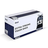 13 gallon Extra Tall Drawstring Kitchen Trash Bags | Black 1.2 Mil, 24
