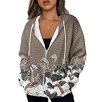 Womens Zip Up Hoodies Trendy Y2k Hooded Sweatshirts Oversized Casual Long Sleeve Drawstring Drawstring Jacket Coats