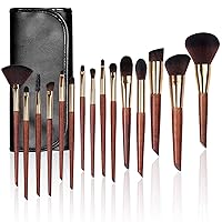 Makeup Brushes 15Pcs Premium Synthetic Foundation Brush Blending Brush Powder Brush Concealers Brush Eye Shadows Brush Makeup Brushes Set Professional, Black