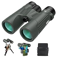 Gosky 10X42 HD Binoculars for Adults with Phone Adapter, High Power Binoculars with BAK4 Prism and FMC Lens, Waterproof Binoculars for Bird Watching Hunting Traveling Outdoor Sports