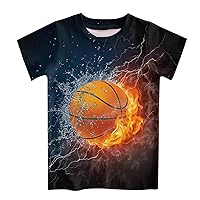 Idgreatim Boys Girls Casual T Shirt 3D Graphic Crewneck Short Sleeve Tops Tees 6-14 Years